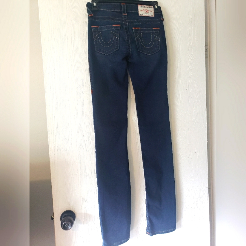 True Religion Women's Straight Leg Jeans - Dark Blue